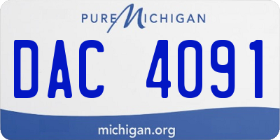 MI license plate DAC4091