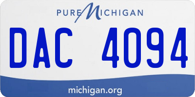 MI license plate DAC4094