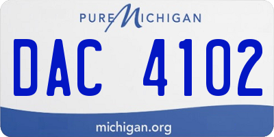 MI license plate DAC4102