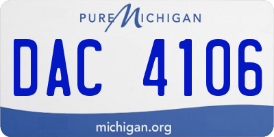 MI license plate DAC4106