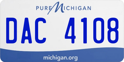 MI license plate DAC4108