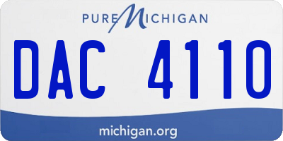 MI license plate DAC4110