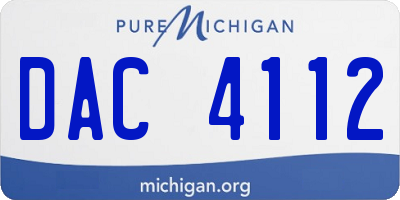 MI license plate DAC4112