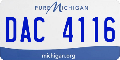 MI license plate DAC4116