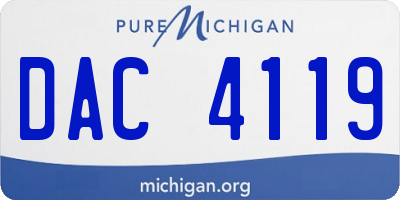MI license plate DAC4119