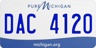 MI license plate DAC4120