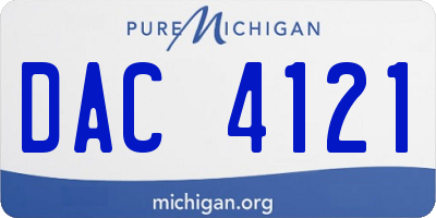 MI license plate DAC4121