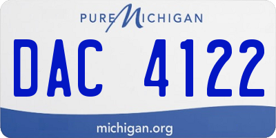 MI license plate DAC4122