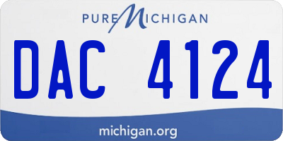 MI license plate DAC4124