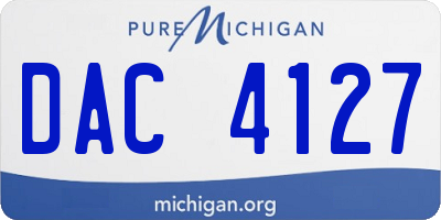 MI license plate DAC4127