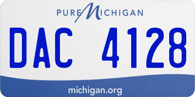 MI license plate DAC4128