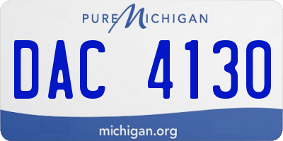 MI license plate DAC4130