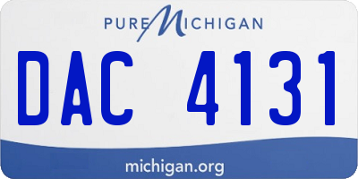 MI license plate DAC4131