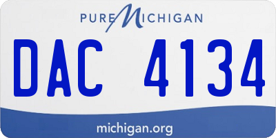 MI license plate DAC4134