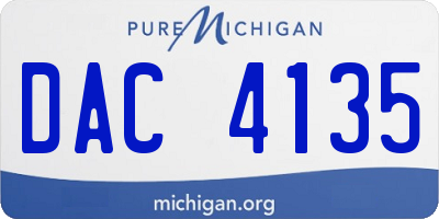 MI license plate DAC4135