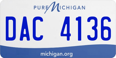 MI license plate DAC4136