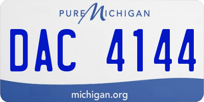 MI license plate DAC4144