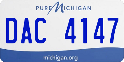 MI license plate DAC4147