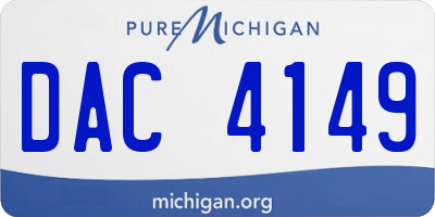 MI license plate DAC4149