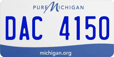 MI license plate DAC4150