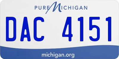 MI license plate DAC4151