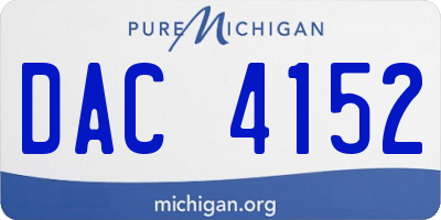 MI license plate DAC4152