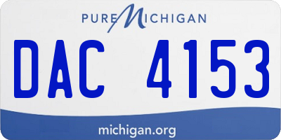 MI license plate DAC4153