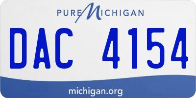 MI license plate DAC4154