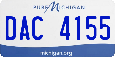 MI license plate DAC4155