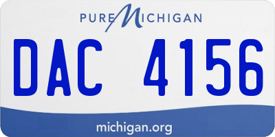 MI license plate DAC4156