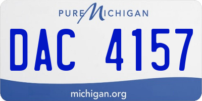 MI license plate DAC4157