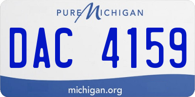 MI license plate DAC4159