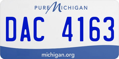 MI license plate DAC4163