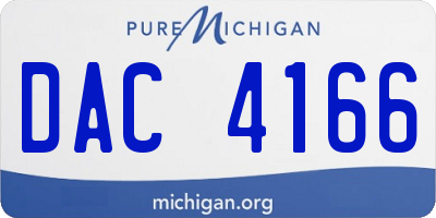 MI license plate DAC4166