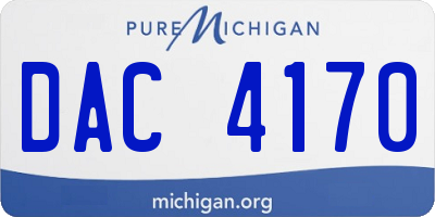 MI license plate DAC4170