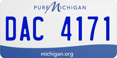 MI license plate DAC4171