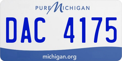 MI license plate DAC4175