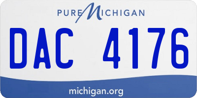 MI license plate DAC4176