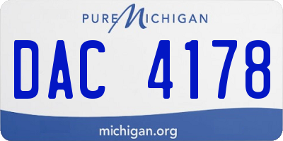 MI license plate DAC4178