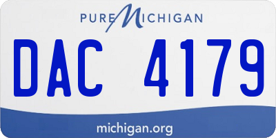 MI license plate DAC4179