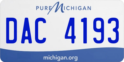 MI license plate DAC4193