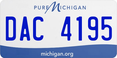 MI license plate DAC4195