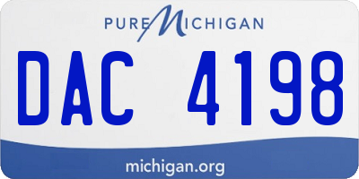 MI license plate DAC4198