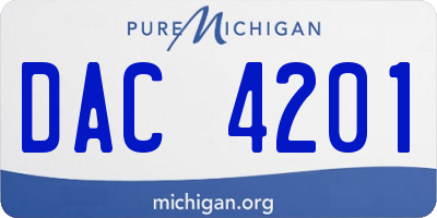 MI license plate DAC4201