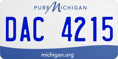 MI license plate DAC4215