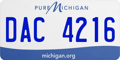 MI license plate DAC4216