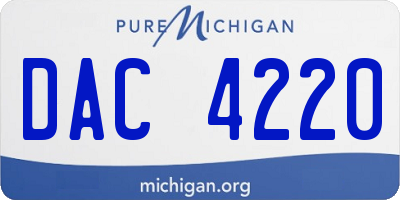 MI license plate DAC4220