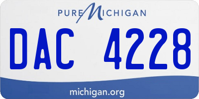 MI license plate DAC4228