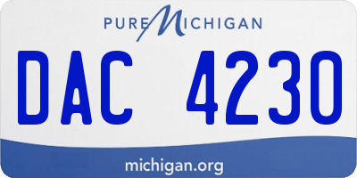 MI license plate DAC4230