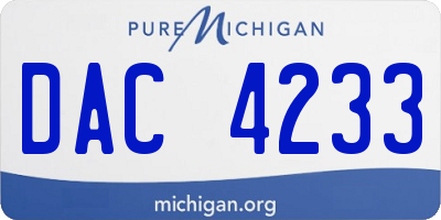 MI license plate DAC4233